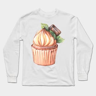 Chocolate Mint Cupcake Long Sleeve T-Shirt